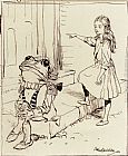 Alice Canvas Paintings - Alice And The Frog Footman